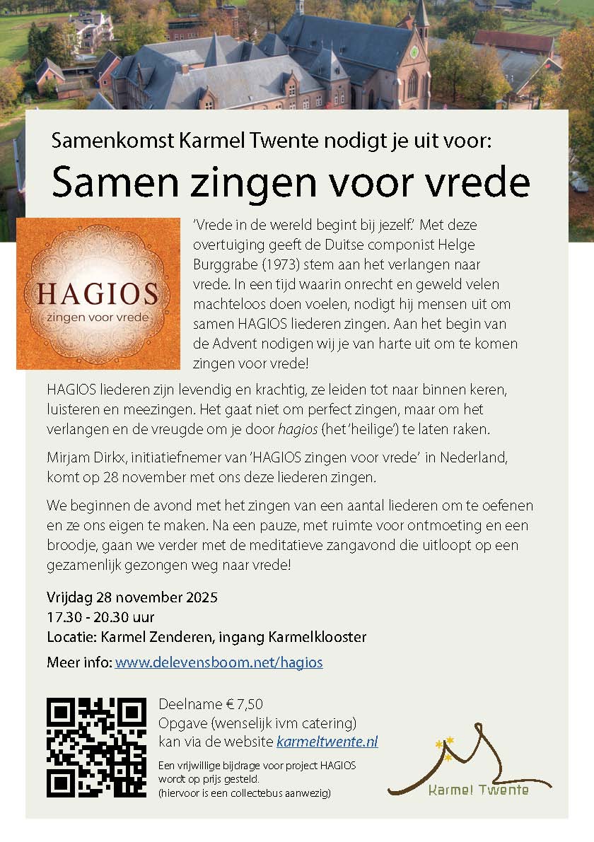 Flyer HAGIOS zingen voor vrede interactief